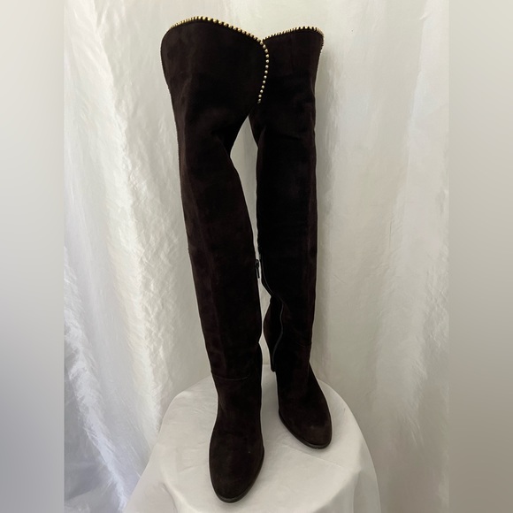 Stuart Weitzman Brown Suede Over The Knee Boots US6.5 - Picture 4 of 11